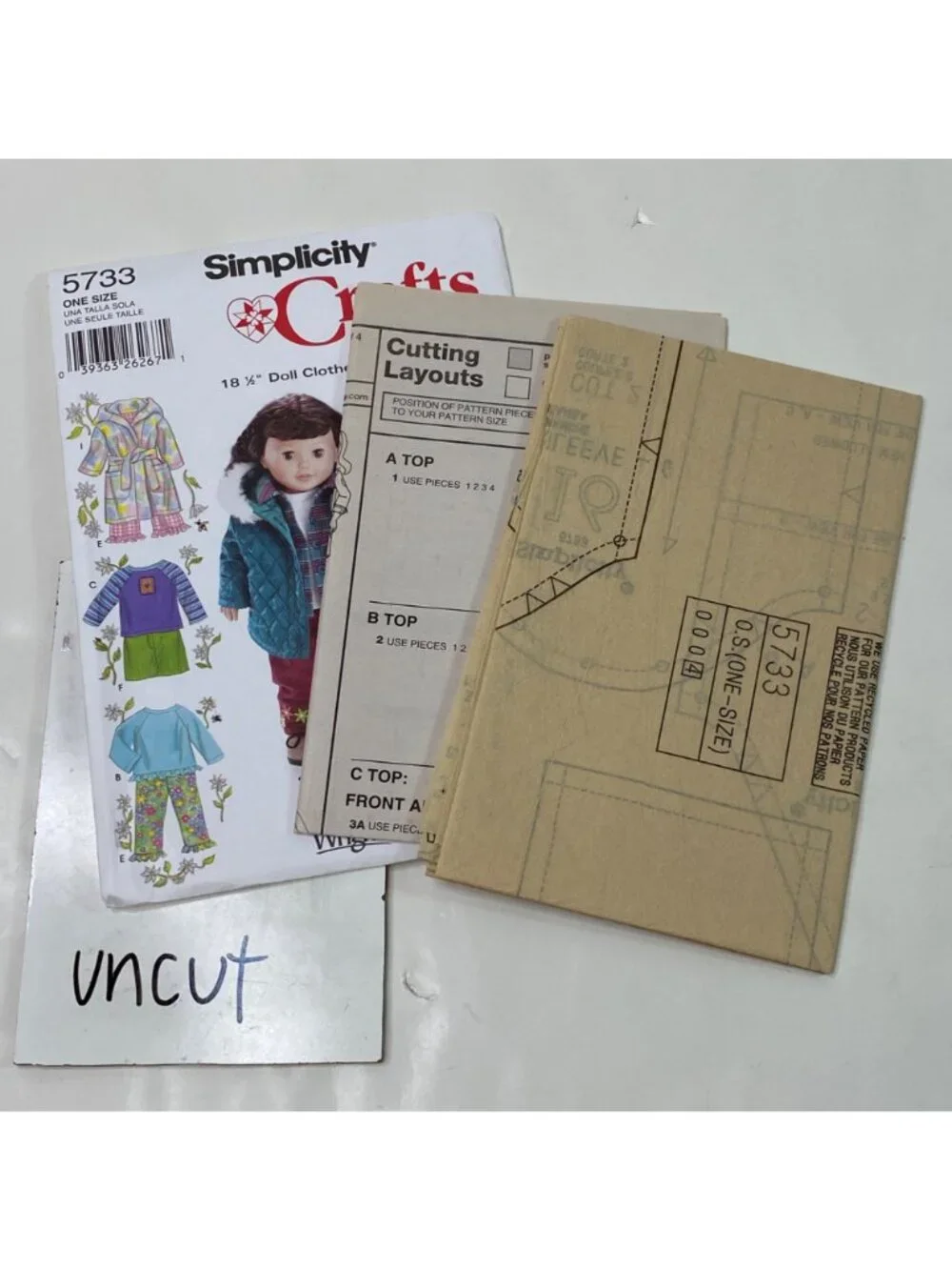 Title: Simplicity Crafts 5733 18 Inch Doll Pattern Uncut Pajamas Outfits
